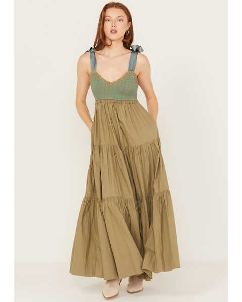 Free People Women's Bluebell Solid Maxi Dress, Green, hi-res