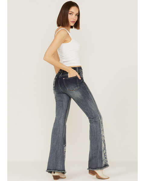 Image #3 - Grace in LA Women's Steerhead Laser Print Southwestern Flare Jeans, , hi-res
