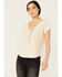 Image #1 - Idyllwind Women's Vaughn Henley Short Sleeve Shirt, Off White, hi-res