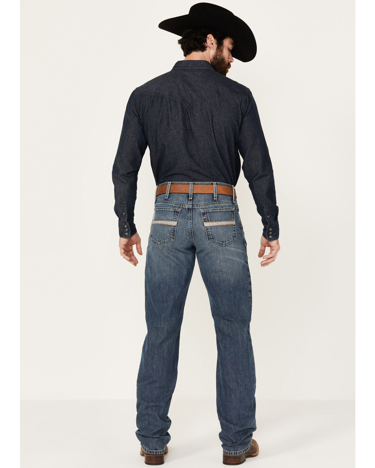 Image #3 - Cinch Men's White Label Medium Stonewash Relaxed Straight Rigid Denim, Medium Wash, hi-res