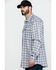 Cinch Men's FR Lightweight Check Print Long Sleeve Pearl Snap Work Shirt , White, hi-res