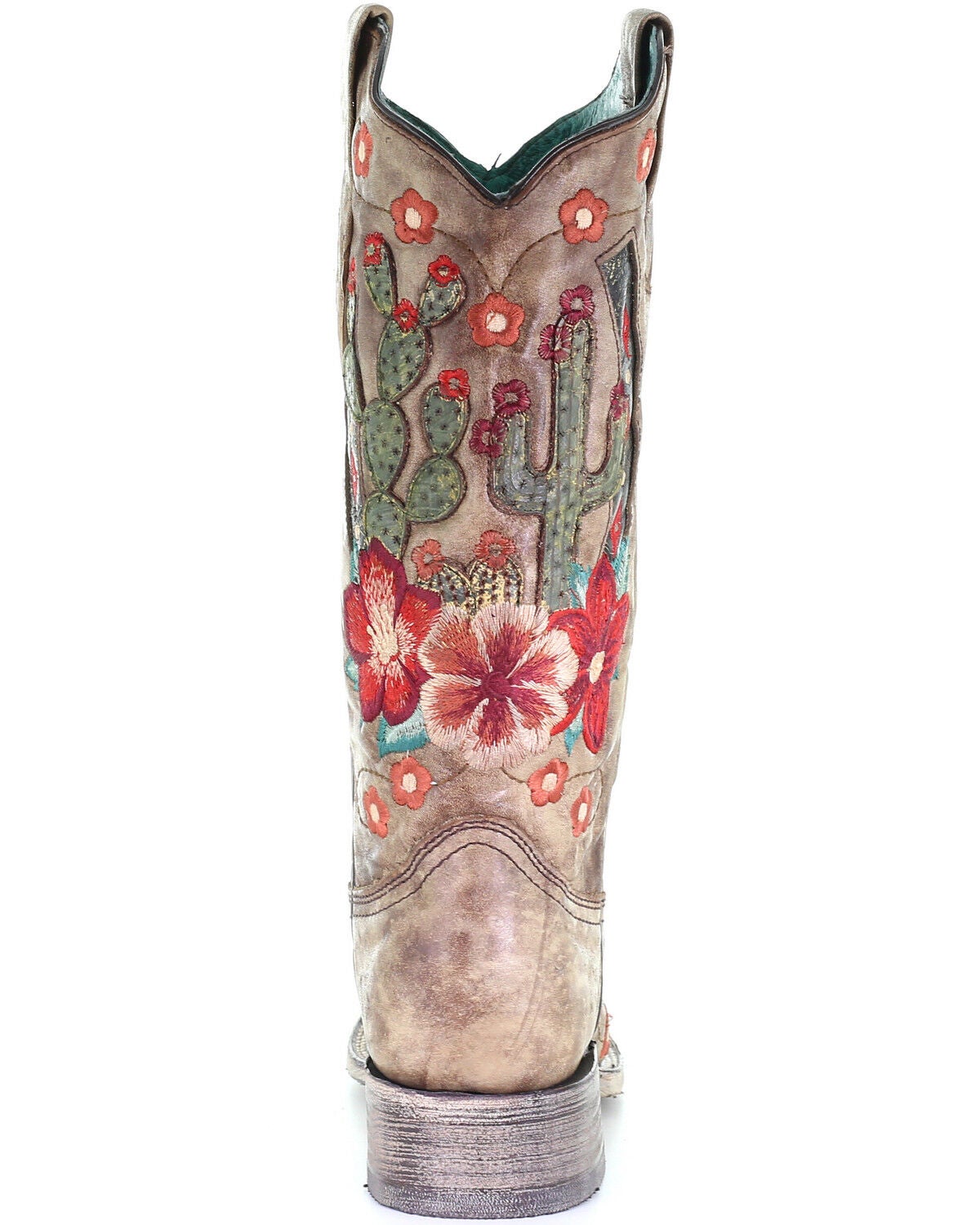 floral square toe boots