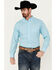 Image #1 - Ariat Men's Kamron Geo Print Fitted Long Sleeve Button-Down Western Shirt, Light Blue, hi-res