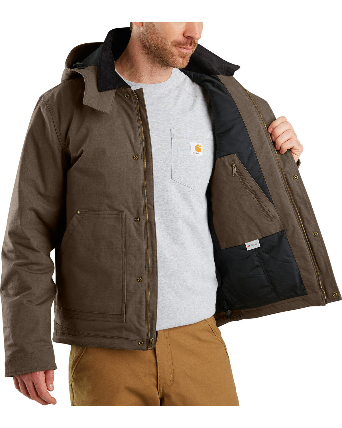 Image #8 - Carhartt Men's Full Swing Steel Work Jacket - Big & Tall, Dark Grey, hi-res