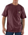Carhartt Men's Loose Fit Heavyweight Logo Pocket Work T-Shirt - Big & Tall, Port, hi-res