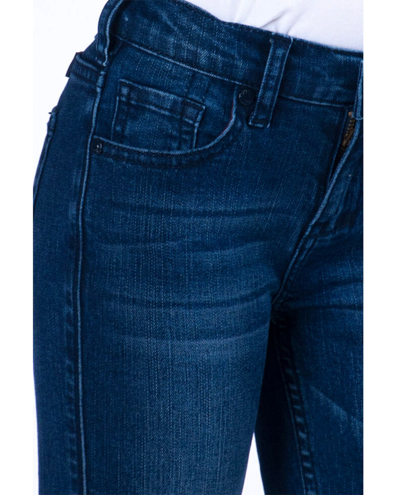 Cowgirl Tuff Girls' Medium Wash Flex Trousers , Blue, hi-res