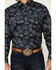 Image #3 - Cowboy Hardware Men's Peacock Paisley Print Long Sleeve Snap Western Shirt, Black, hi-res
