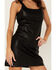 Image #3 - Rock & Roll Denim Women's Faux Leather Sleeveless Mini Dress, Black, hi-res