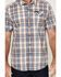 Image #3 - ATG by Wrangler Asymmetric Plaid Print Short Sleeve Button-Down Performance Western Shirt, Light Blue, hi-res