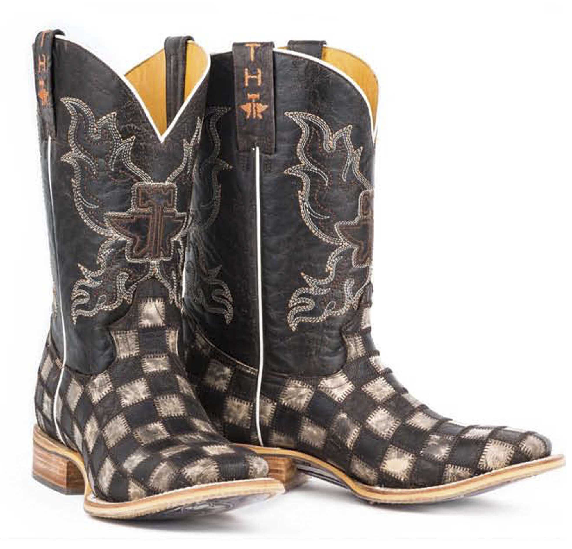 checkerboard cowboy boots