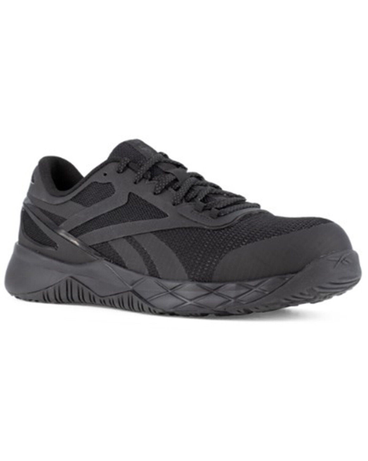 Image #1 - Reebok Men's Nanoflex Athletic Work Shoes - Composite Toe, Black, hi-res
