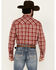 Image #4 - Wrangler Retro Men's Plaid Print Long Sleeve Snap Western Shirt, Red, hi-res