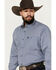 Image #2 - George Strait by Wrangler Men's Geo Print Long Sleeve Button-Down Western Shirt - Tall , Blue, hi-res