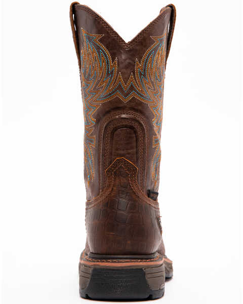 Ariat Brown Croc Print Workhog Waterproof Work Boots - Composite Toe , Brown, hi-res