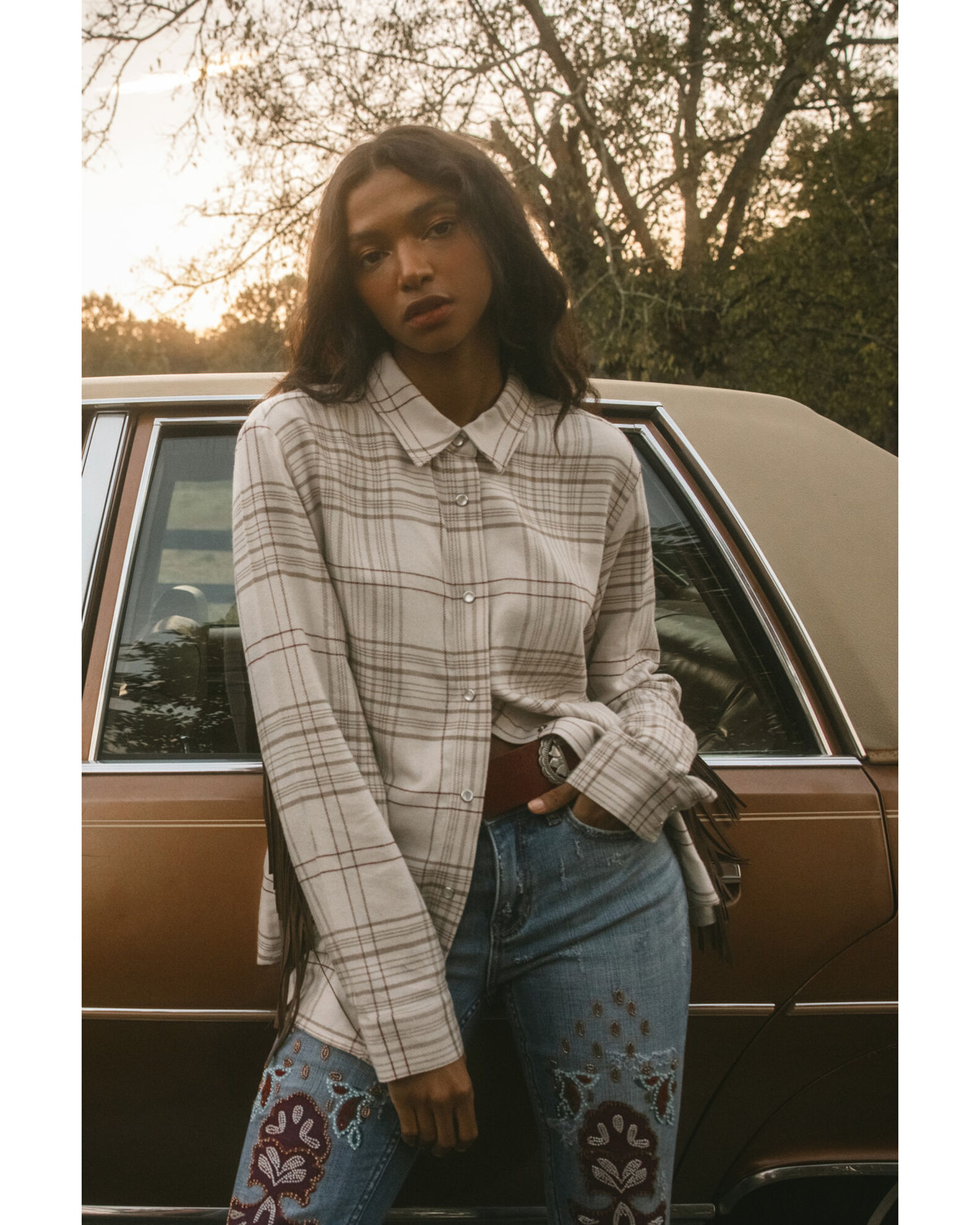 Fringe flannel outlet
