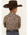 Image #4 - Roper Boys' Paisley Print Long Sleeve Pearl Snap Western Shirt , Brown, hi-res