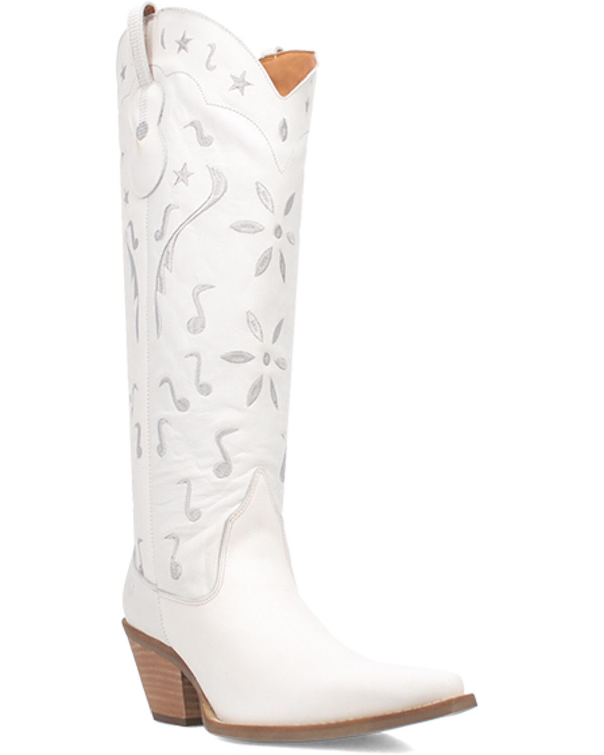 Image #1 - Dingo Women's Rhymin Tall Western Boots - Snip Toe, White, hi-res
