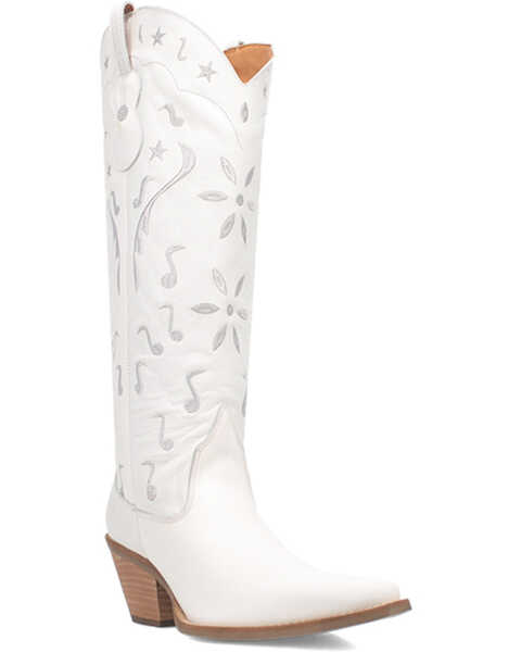 Image #1 - Dingo Women's Rhymin Tall Western Boots - Pointed Toe, White, hi-res