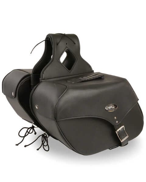 Image #3 - Milwaukee Leather Large Zip-Off Single Strap Throw Over Saddle Bag, Black, hi-res