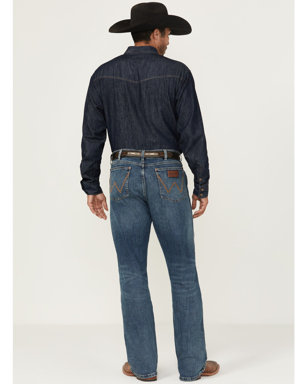 Image #3 - Wrangler Retro Men's Medium Wash Relaxed Fit Bootcut Stretch Denim Jeans - Long, Medium Wash, hi-res