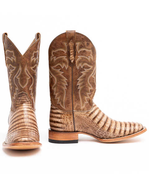 Cody James Men's Caiman Belly Western Boots - Broad Square Toe, Brown, hi-res
