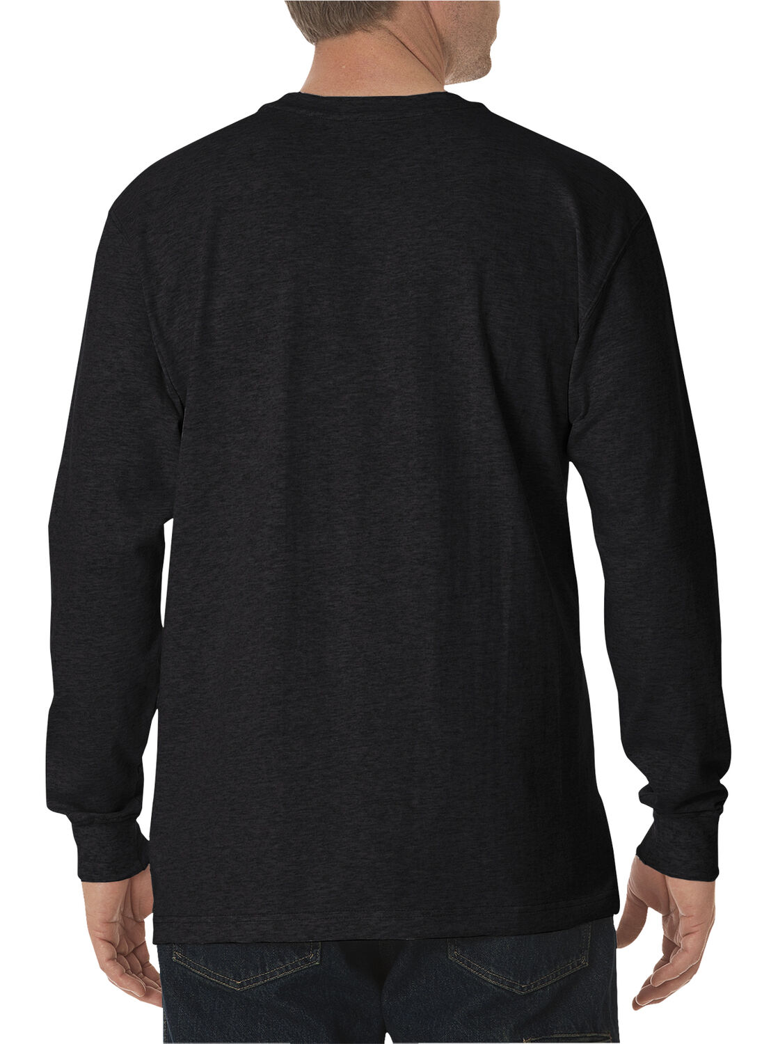 Image #2 - Dickies Men's Long Sleeve Heavyweight Crew Neck Tee, Black, hi-res