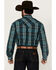 Image #4 - Stetson Men's Plaid Print Long Sleeve Pearl Snap Western Shirt, Blue, hi-res