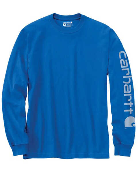 Image #1 - Carhartt Men's Loose Fit Heavyweight Long Sleeve Work Shirt, Light Blue, hi-res