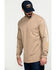 Cody James Men's FR Logo Long Sleeve Stretch Work Shirt , Beige/khaki, hi-res