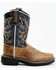 Image #2 - Old West Boys' Leather Work Rubber Western Boots - Square Toe, Tan, hi-res