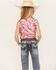 Image #4 - Cowgirl Hardware Girls' Cowhide Print Sleeveless Snap Stretch Western Shirt, Pink, hi-res