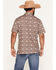 Image #4 - Rock & Roll Denim Men's Southwestern Print Short Sleeve Button-Down Stretch Polo, Brown, hi-res