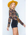 Image #4 - Ryan Michael Women's Aspen Southwestern Silk Print Long Sleeve Pearl Snap Western Shirt, Grey, hi-res