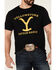 Changes Men's Yellowstone Dutton Ranch Logo Short Sleeve T-Shirt , Black, hi-res
