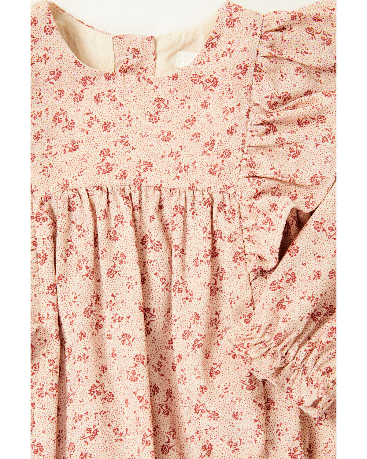 Image #2 - Yura Infant Girls' Floral Print Long Sleeve Snap Onesie, Burgundy, hi-res