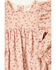 Image #2 - Yura Infant Girls' Floral Print Long Sleeve Snap Onesie, Burgundy, hi-res
