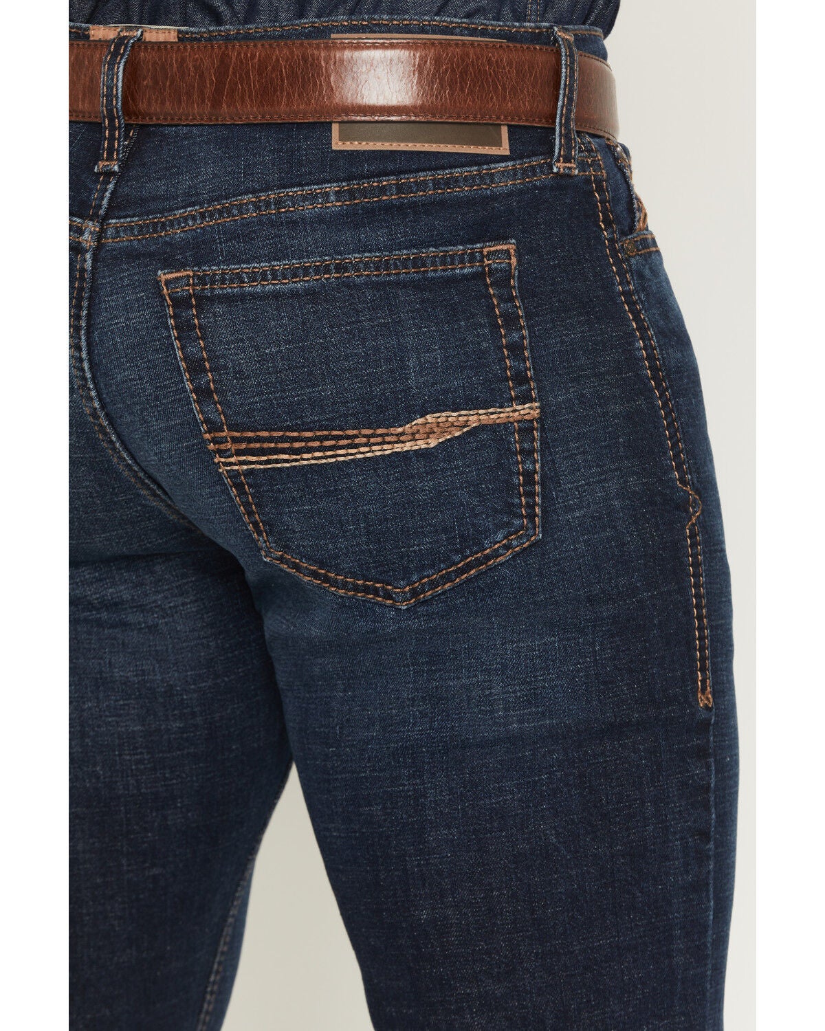 Image #4 - Ariat Men's M8 Langston Brock Dark Wash Slim Straight Stretch Denim Jeans, Dark Wash, hi-res