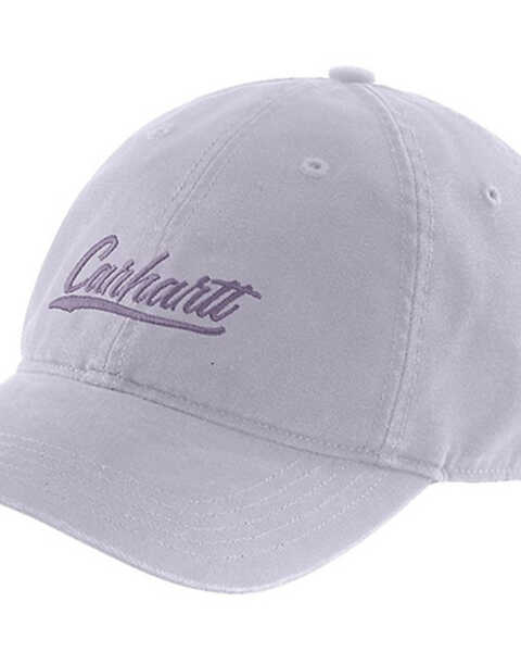 Image #1 - Carhartt Women's Script Logo Ball Cap , Lavender, hi-res