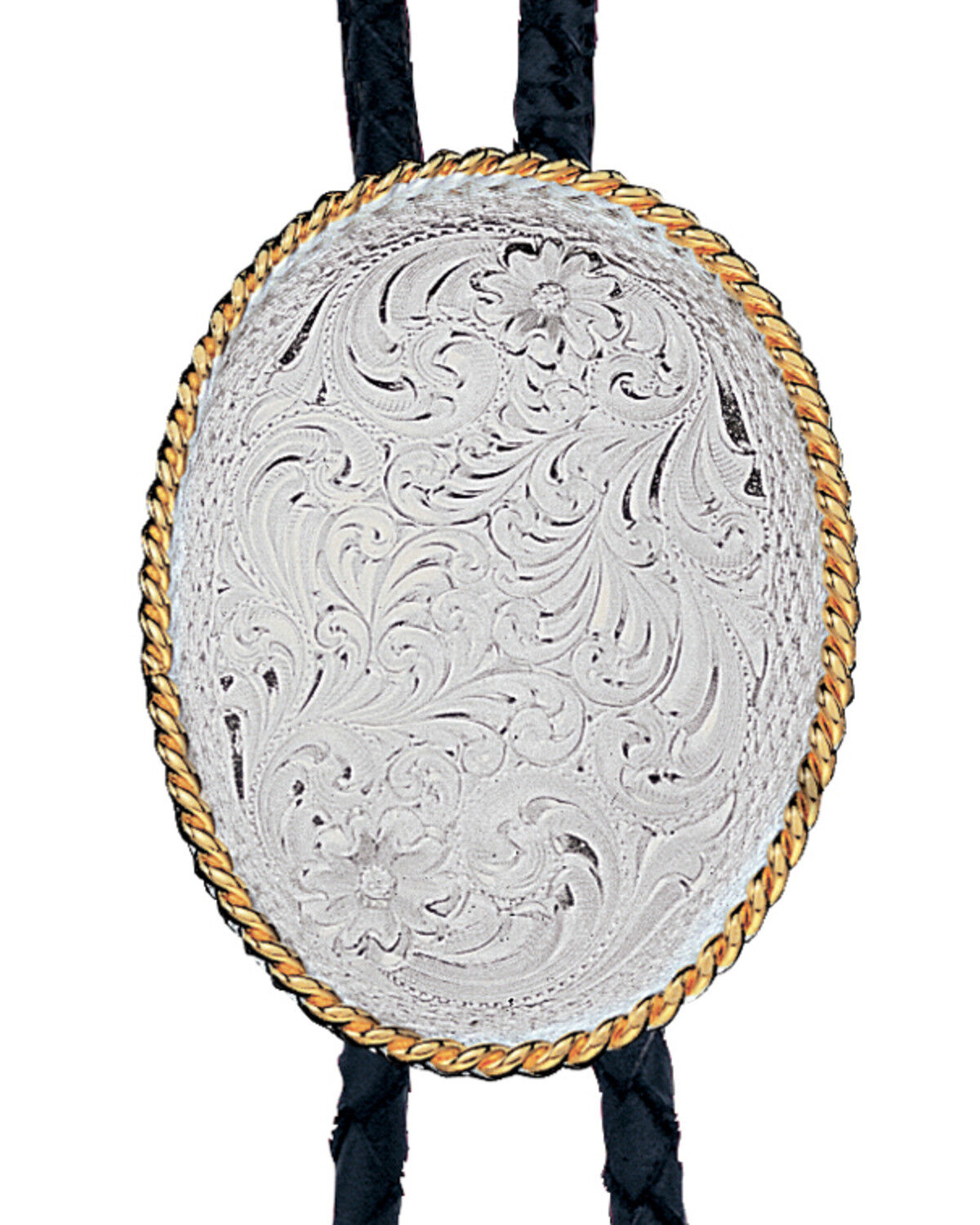 Image #1 - Montana Silversmiths Men's Engraved Silver Bolo Tie, Multi, hi-res