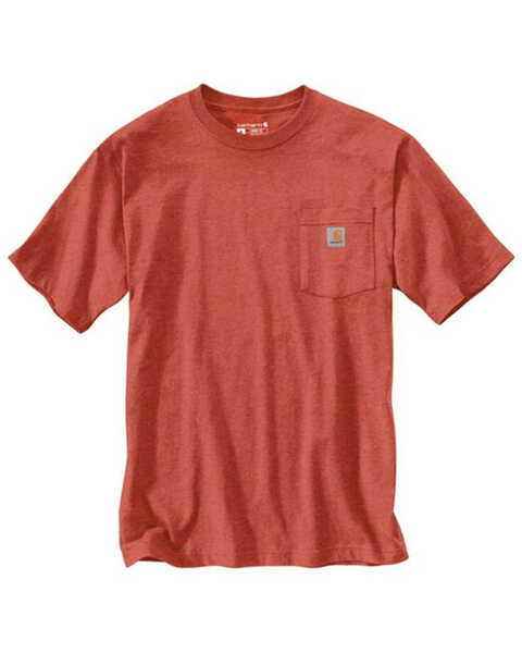 Carhartt Men's Loose Fit Heavyweight Logo Pocket Work T-Shirt, Orange, hi-res