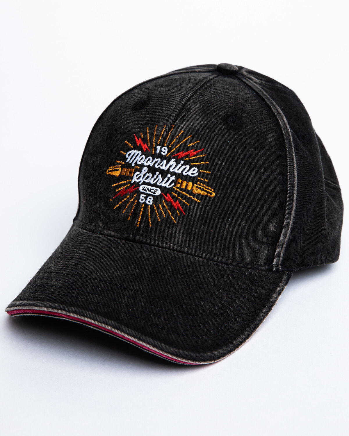 Image #1 - Moonshine Spirit Men's Electric Embroidered Ball Cap, Black, hi-res