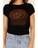 Shyanne Women's Country Desert Scene Graphic Ringer Boyfriend Tee , Black, hi-res