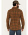 Brothers & Sons Men's Bell Everyday Plaid Print Long Sleeve Button-Down Flannel Shirt, Rust Copper, hi-res