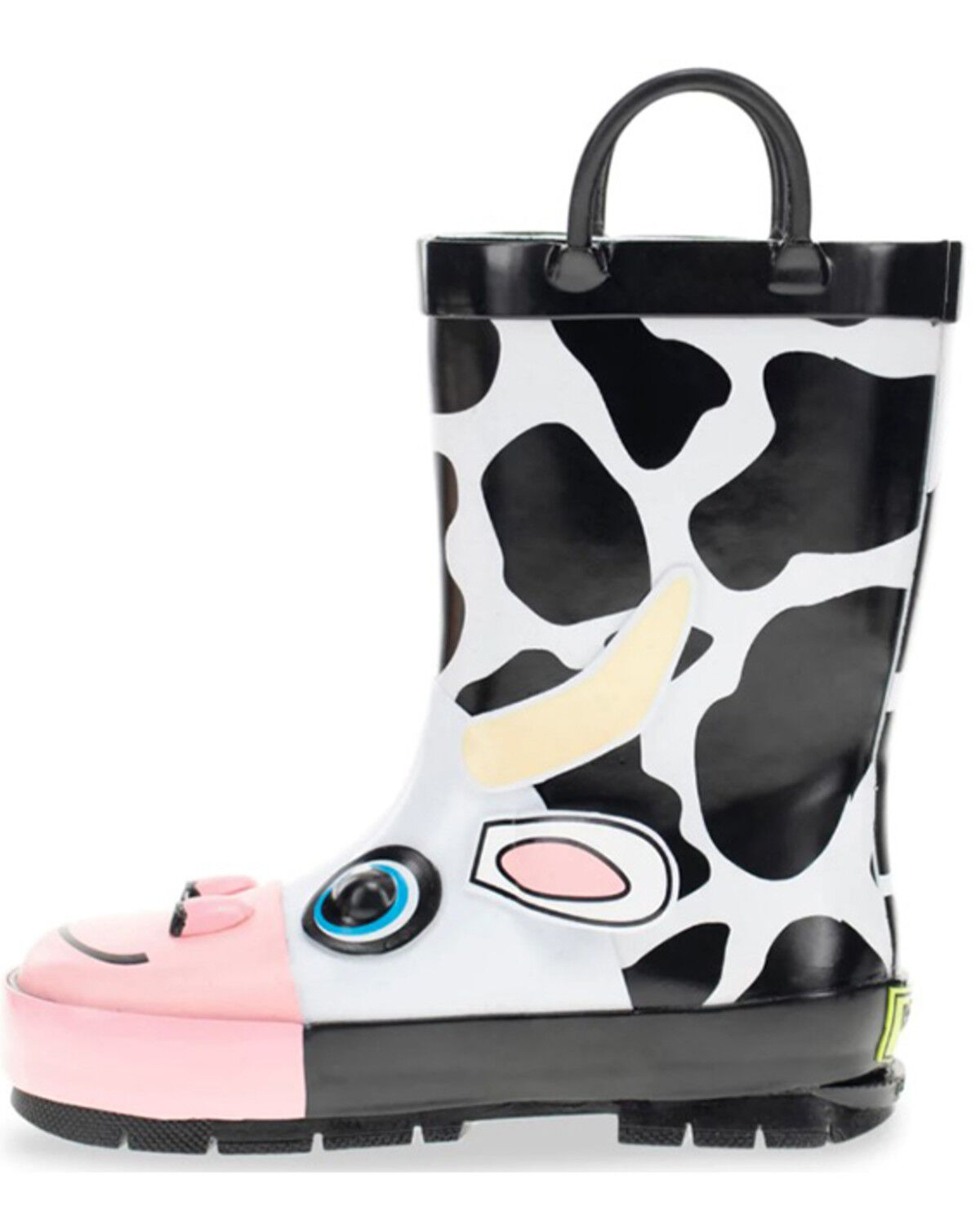 Image #3 - Western Chief Girls' Colbie Cow Rain Boots, Black, hi-res