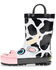 Image #3 - Western Chief Girls' Colbie Cow Rain Boots, Black, hi-res