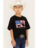 Cody James Boys' American Flag Silhouette Graphic T-Shirt, Black, hi-res