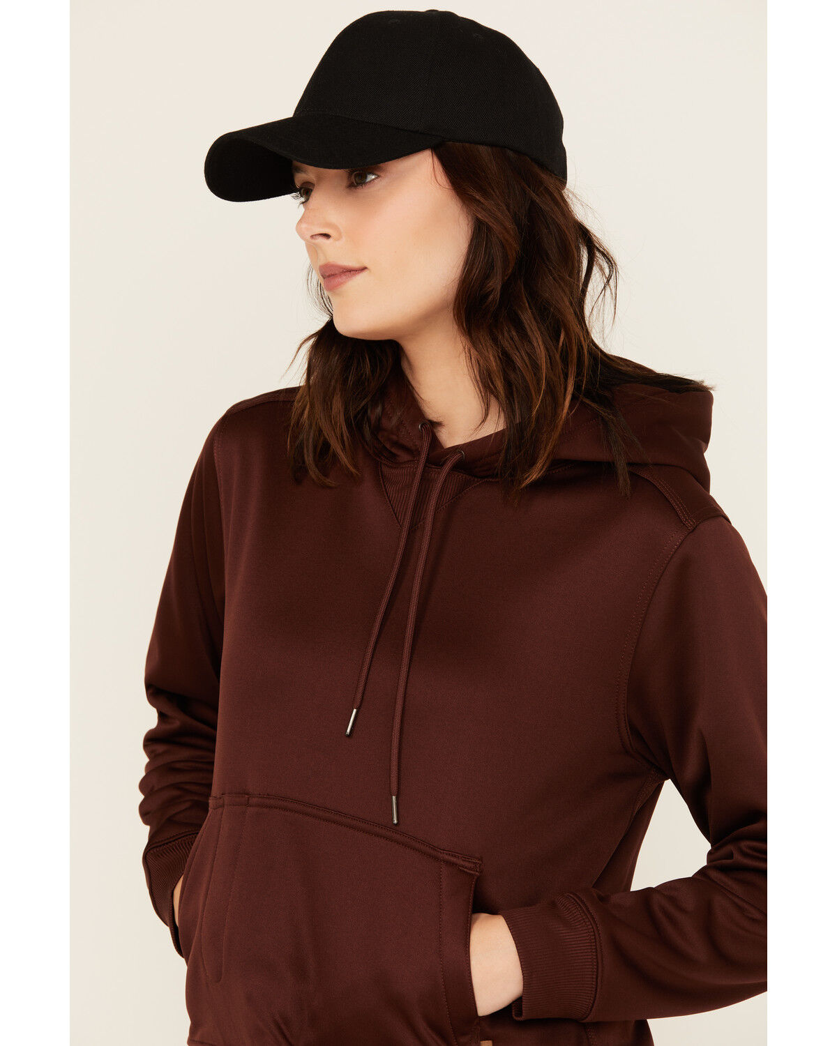 Image #2 - Lucky Brand Workwear Women's Fleece Hoodie, Chocolate, hi-res
