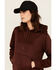 Image #2 - Lucky Brand Workwear Women's Fleece Hoodie, Chocolate, hi-res