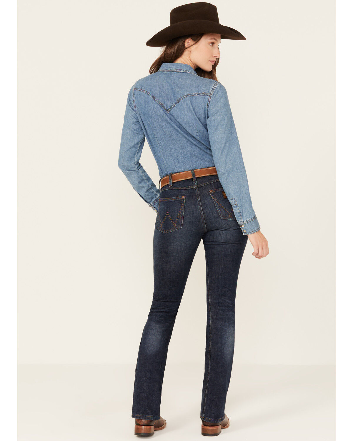 Image #3 - Wrangler Retro Women's Dark Wash High Rise Slim Stretch Bootcut Jeans, Dark Wash, hi-res