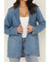 Image #3 - Wrangler Women's Modern Button-Down Denim Blazer, Blue, hi-res